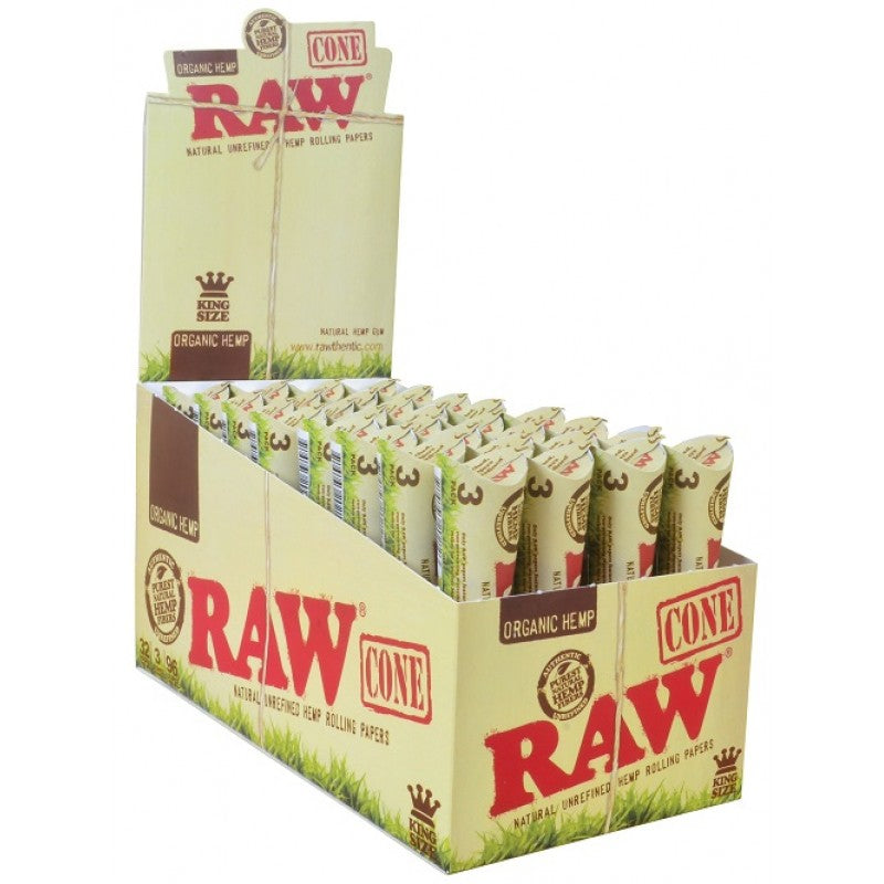 Raw Natural King Size Cones Hemp