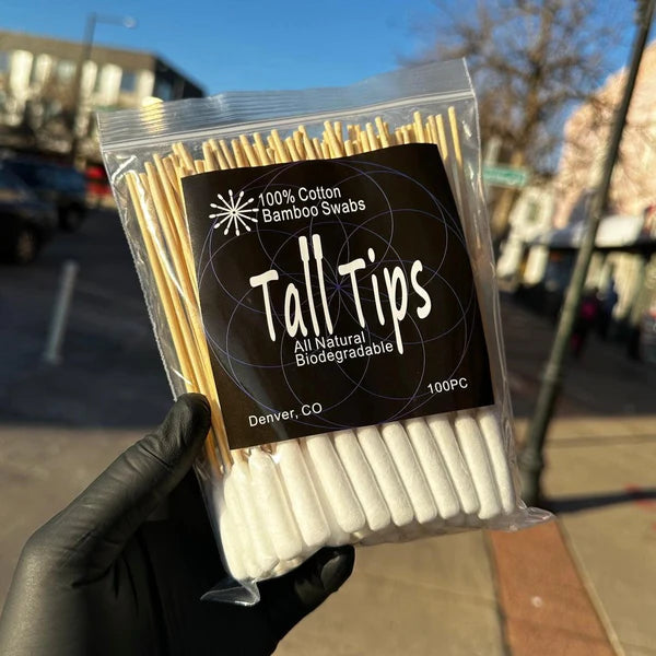 Tall Tips 100% Cotton Bamboo Swabs