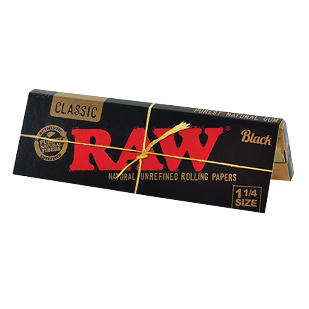 Raw Natural Unrefined Rolling Papers 1 1/4 Black